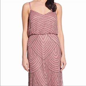 ADRIANNA PAPELL- ART DECO BEADED BLOUSON GOWN